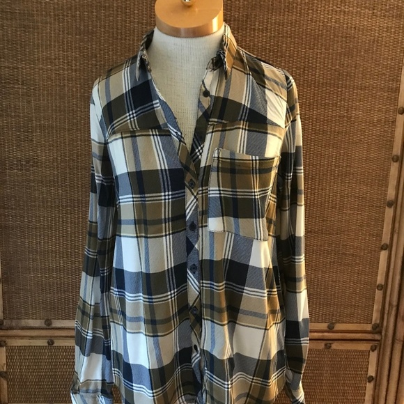 paper tee Tops - Paper Tee Lightweight Plaid Shirt Medium